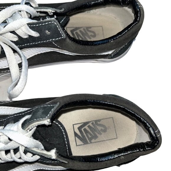 Vans classic black white lace up low sneakers shoes 9 - Picture 5 of 6